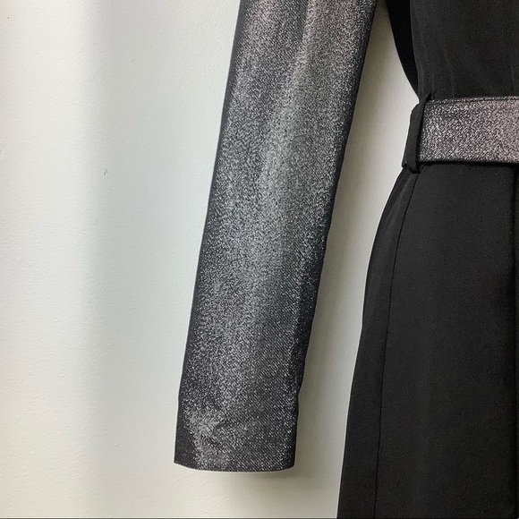 NWT Imperial Belted Blazer Dress in Black/Silver Multi - Picture 4 of 6